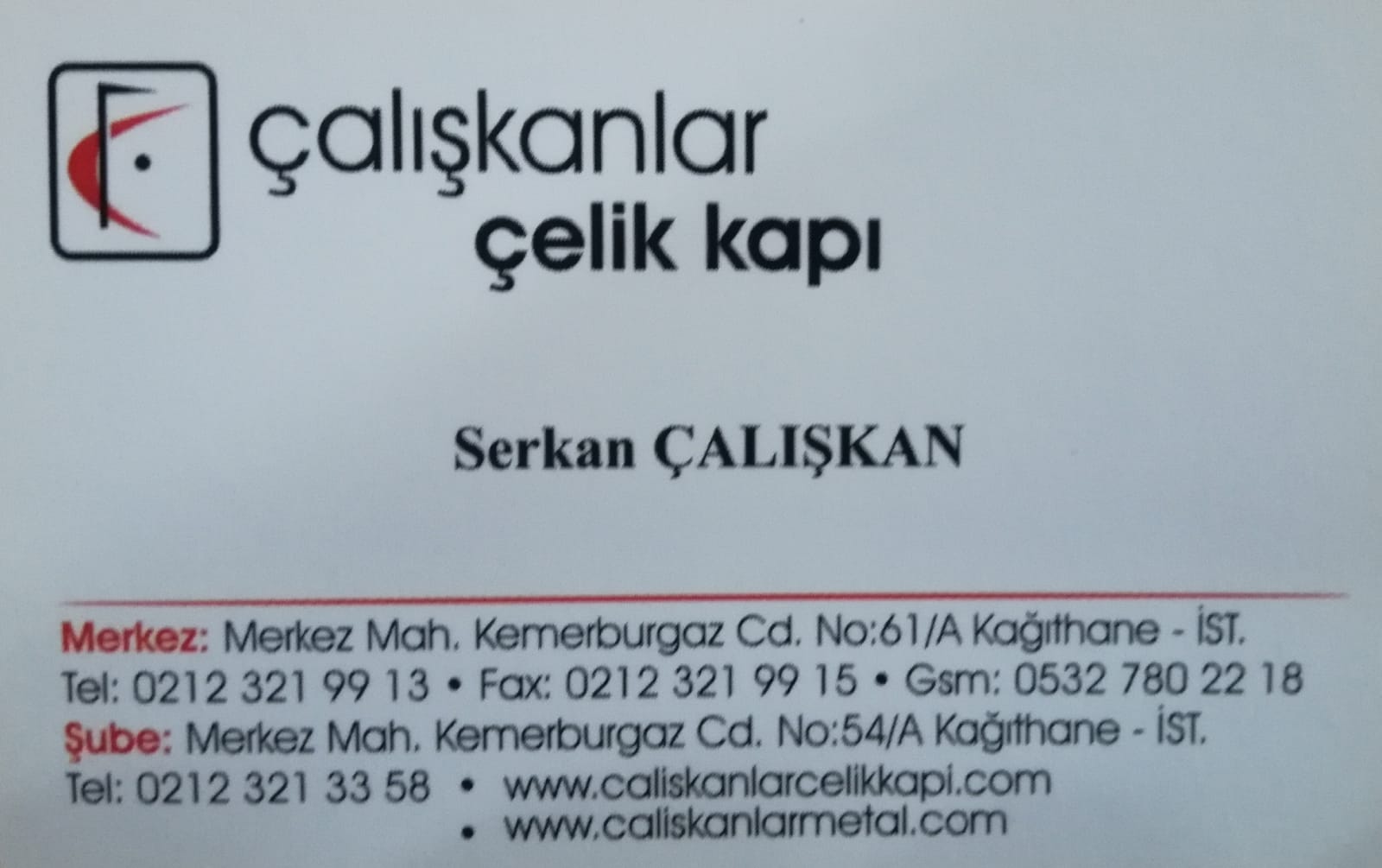 çalışkanlar çelik kapı